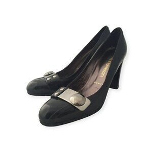 Bruno Frisoni Black Patent leather pumps, Size 38.5EU, Silver‎ tone hardware